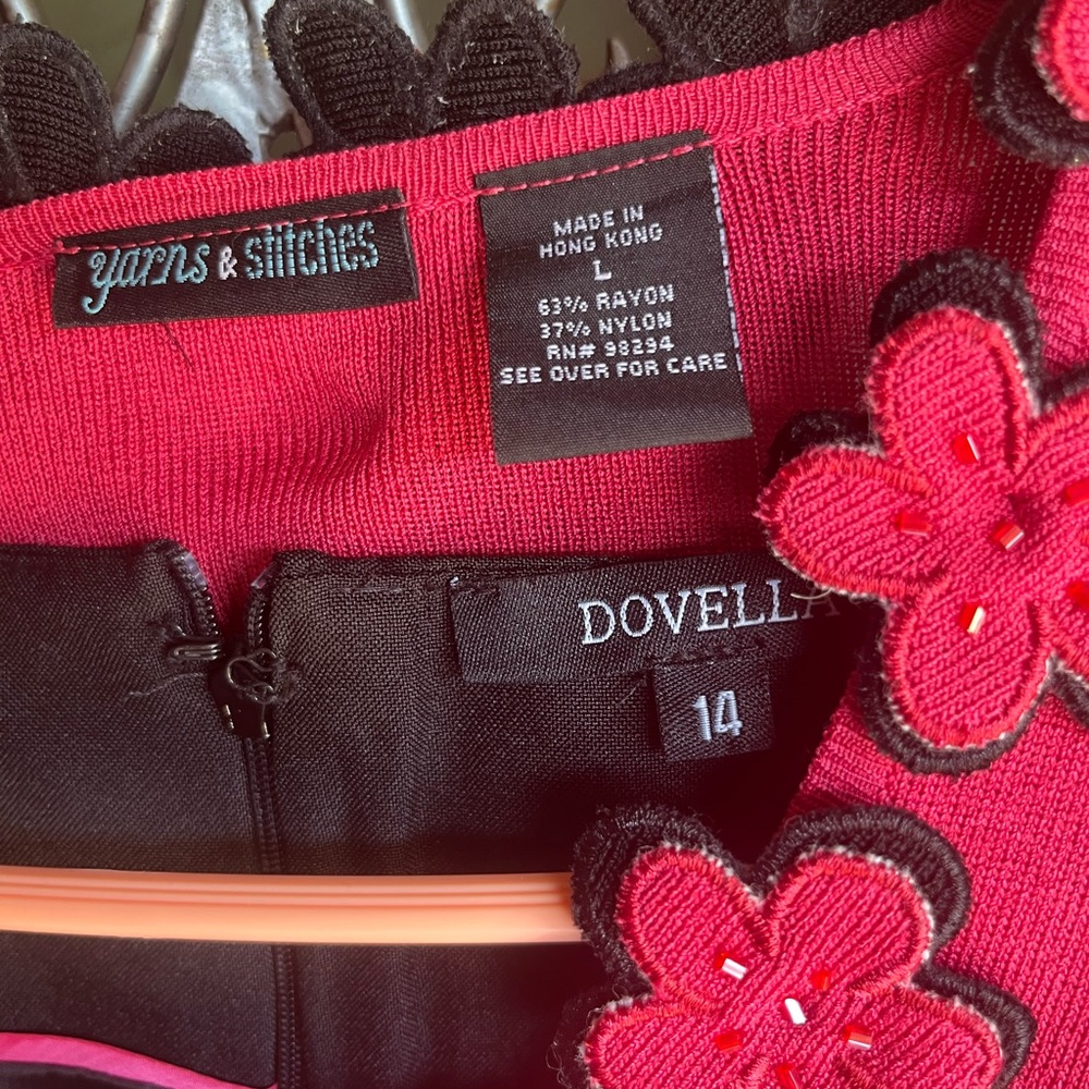 Not a set-goes together perfect Ladies Black Dress Size 14 Sweater Hot Pink L - Picture 4 of 4
